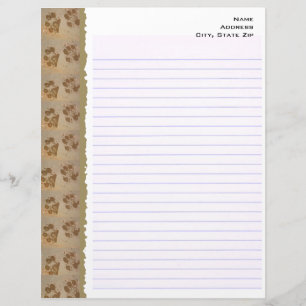 Paw Prints Lined Stationary Customised Letterhead