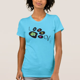 Paw Prints Love & Angel Wings Shirt (Black Letter)