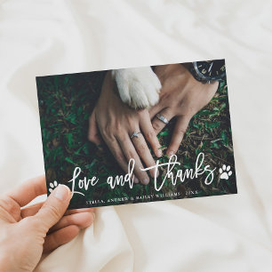 Paw Prints Love & Thanks Thank You Photo Card