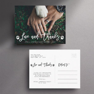 Paw Prints Love & Thanks Thank You Photo Postcard