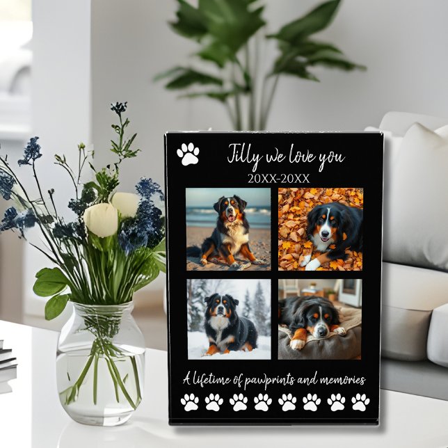 Paw Prints & Memories-Custom Pet- Photo Block (Paw Prints & Memories-Custom Pet- Photo Block-Four photos)