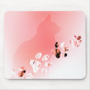 Paw Prints of Cat, Dog, Puppy for Pet Lovers Mouse Pad