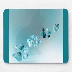 Paw Prints of Cat, Dog, Puppy for Pet Lovers Mouse Pad