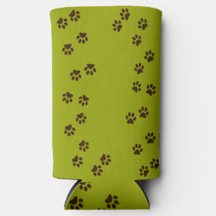 Paw Prints Olive Seltzer Can Cooler