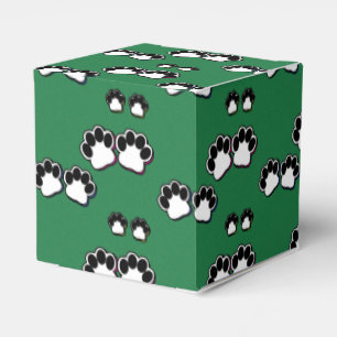 Paw Prints on Green Favour Box
