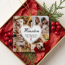 Paw Prints on Hearts Pet Memorial Photo Collage