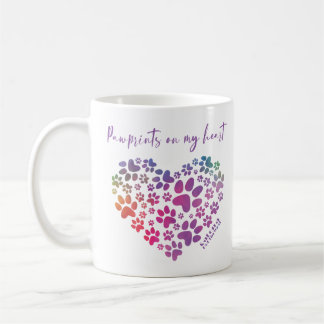 Paw Prints On My Heart Coffee Mug
