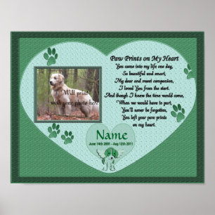 Paw Prints on My Heart - Green Dog Memorial