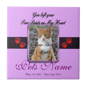 Paw Prints on My Heart - Mauve Tile