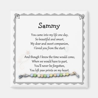 Paw prints on my heart pet loss magnet