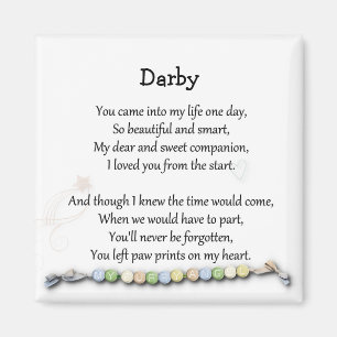 Paw prints on my heart pet memorial magnet