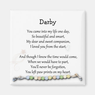 Paw prints on my heart pet memorial magnet