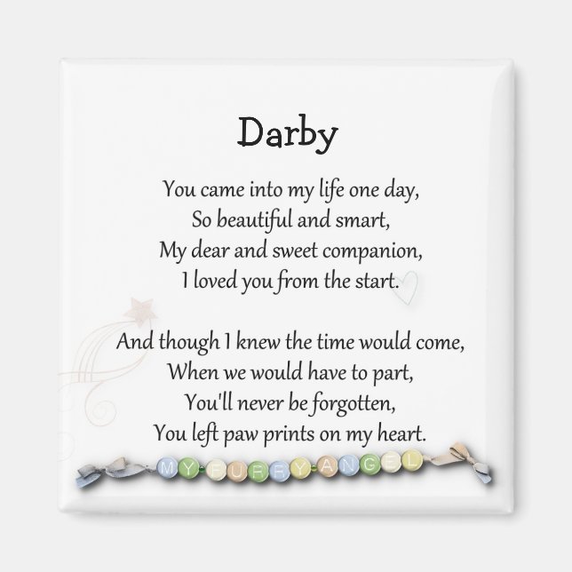 Paw prints on my heart pet memorial magnet (Front)