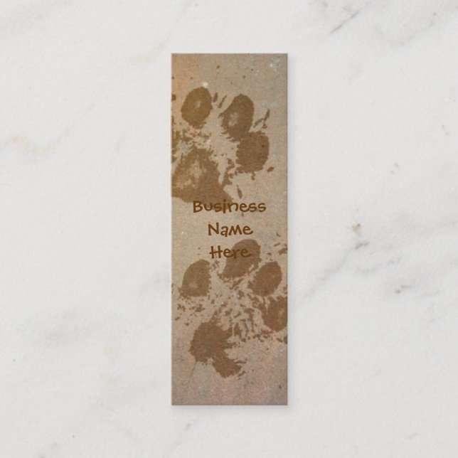 Paw Prints on Stone Bookmark Business Cards (Front)