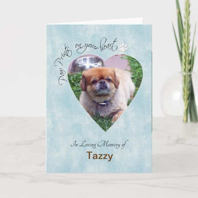 "Paw Prints on Your Heart" Dog custom photo Card (Front)