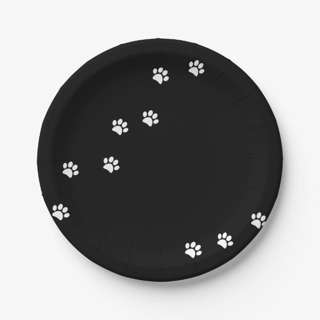 Paw Prints Paper Plate (Front)