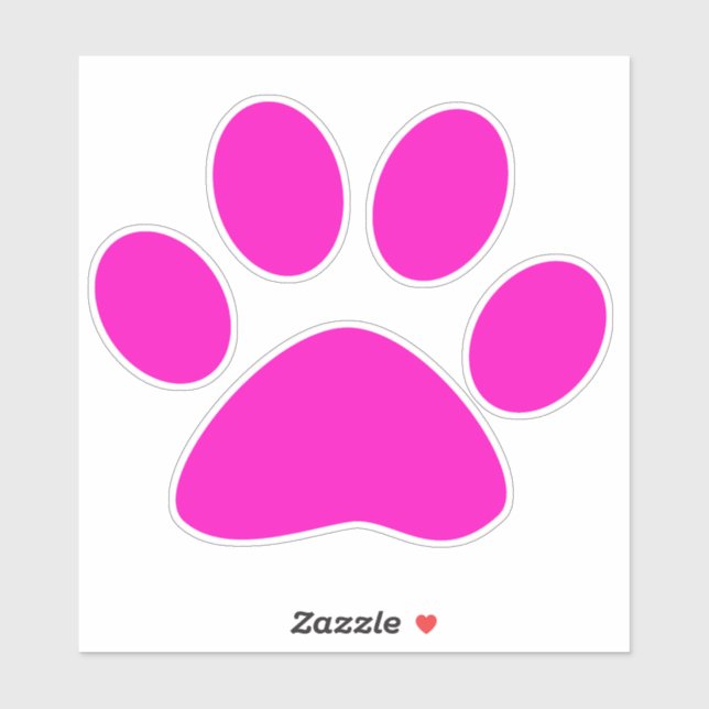 Paw Prints Pattern Custom Cute Hot Pink (Sheet)