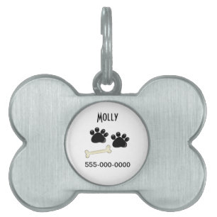 Paw Prints Pet Name Tag
