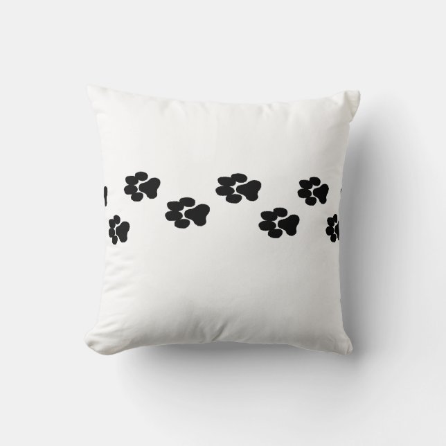 Paw Prints Pink Cushion (Front)