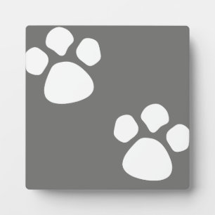 Paw Prints Plaque - Grey