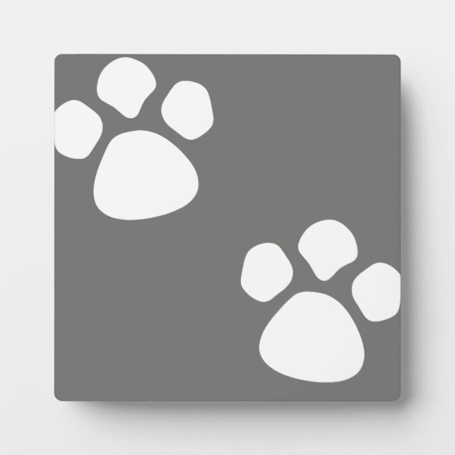 Paw Prints Plaque - Grey (Front)