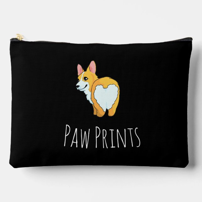 'Paw Prints & Pretty Things' Charming Pet Lovers  Accessory Pouch (Front)