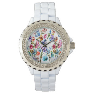 PAW PRINTS RHINESTONE WHITE WATCH