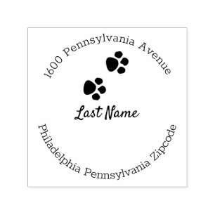Paw Prints Round Self-inking Stamp