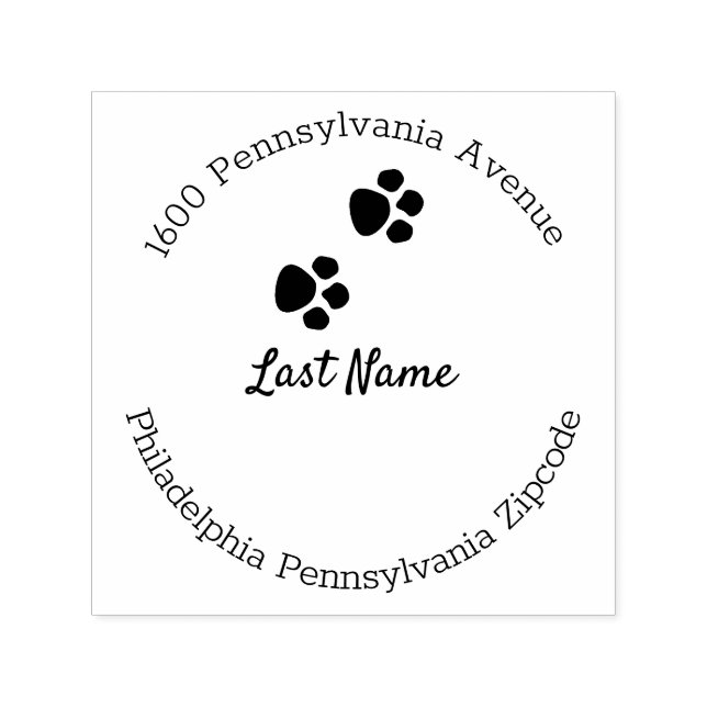 Paw Prints Round Self-inking Stamp (Design)