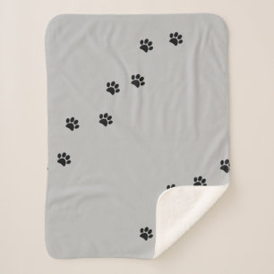 Paw Prints Sherpa Blanket