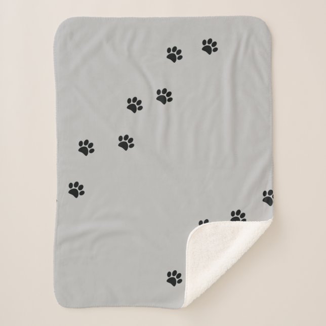 Paw Prints Sherpa Blanket (Front)