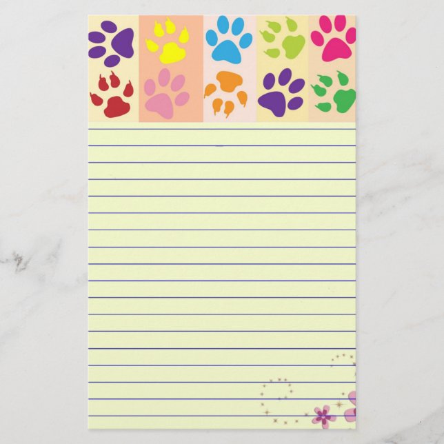 Paw Prints Stationery (Front)