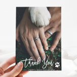 Paw Prints Wedding Thank You Photo Card<br><div class="desc">White Paw Prints Photo Thank You Card with Beige Kraft Paper Print on the Back. Perfect for weddings,  birthdays,  graduations and other events.</div>