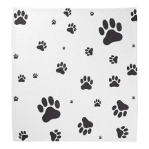 Paw prints white bandanna