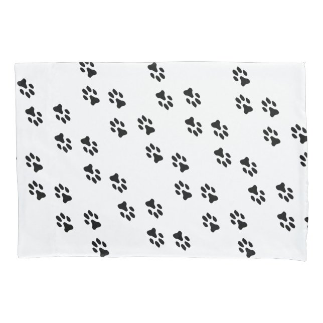Paw Prints White Pillowcase (Front)