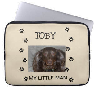Paw Prints with Pet's Photo and Name Laptop Sleeve