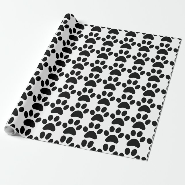 Paw Prints Wrapping Paper (Unrolled)