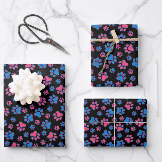 Paw Prints Wrapping Paper Sheet