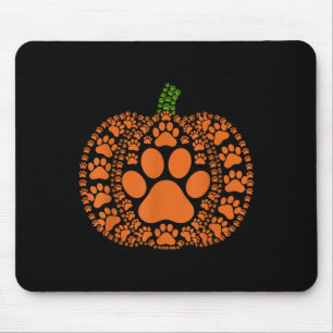 Paw Pumpkin Design Matching Halloween Thanksgiving Mouse Pad
