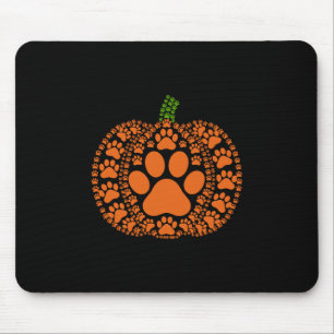 Paw Pumpkin Design Matching Halloween Thanksgiving Mouse Pad