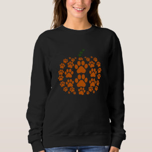 Paw Pumpkin Paw Print Dog Thanksgiving Sweatshirt