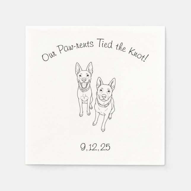 Paw-rents tied the knot napkin (Front)