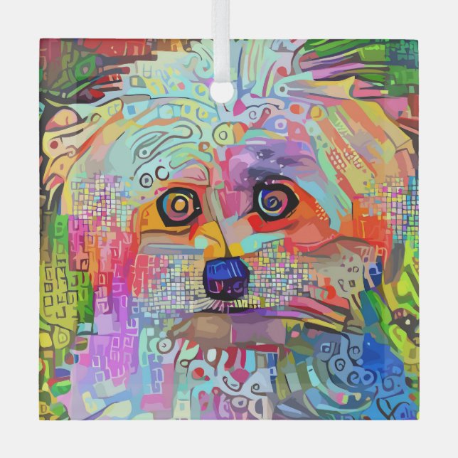 Paw-sitive Vibes Glass Tree Decoration (Front)