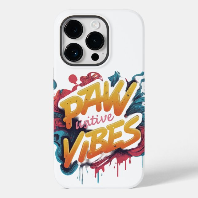 Paw-sitive Vibes" in multi colour: Case-Mate iPhone Case (Back)