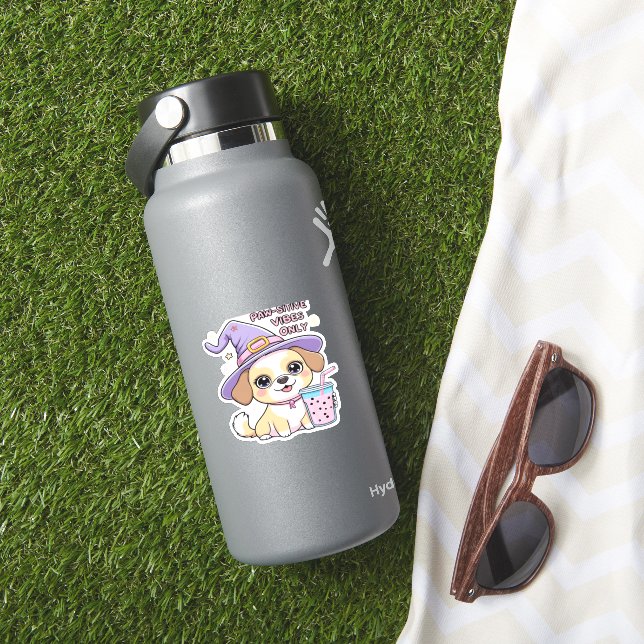 Paw-sitive Vibes Only Cute Dog With Bubble Tea Hal (HydroFlask Insitu)
