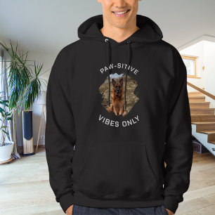 Paw-sitive vibes only dog photo black hoodie