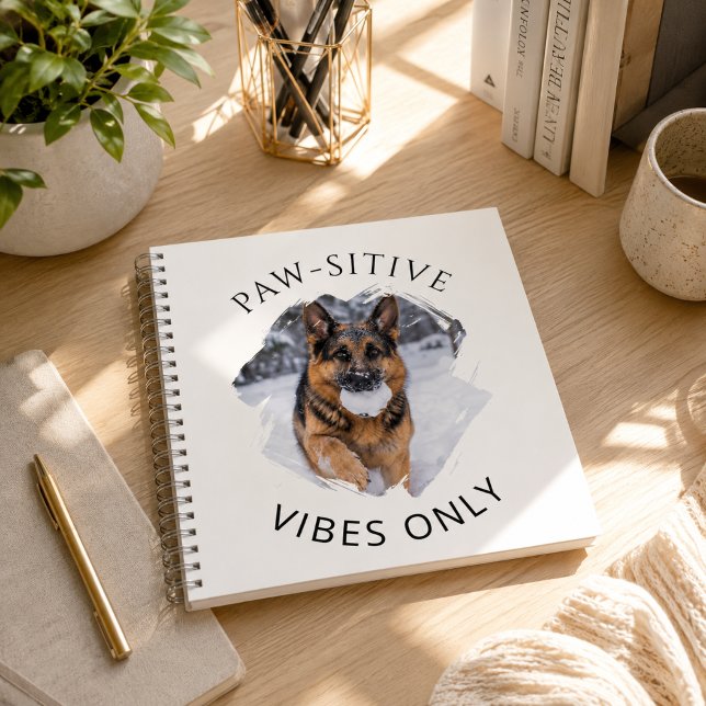 Paw-sitive vibes only GSD dog photo Notebook (Creator Uploaded)