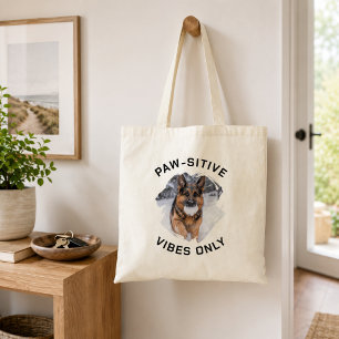 Paw-sitive vibes only GSD dog photo Tote Bag