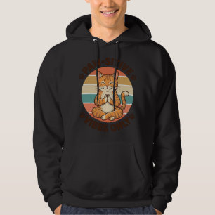 Paw-Sitive Vibes Only Meditating Cat Retro Design_ Hoodie