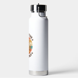 Paw-Sitive Vibes Only Meditating Cat Retro Design_ Water Bottle